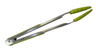 Gourmand Silicone Tongs with Auto Lock 12-inch, Green