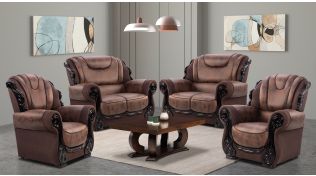 Chester 4 Piece Lounge Suite, Brown