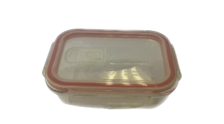 Gourmand Airlock Glass Food Container 0.4 Litre Red and Transparent