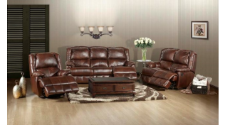 Madison 3Pce Leather Lounge Suite  Brown