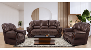 Portofino 3 Piece Lounge Suite in Fabric, Brown