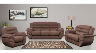 Abby 3 Piece Lounge Suite in Fabric , Choc