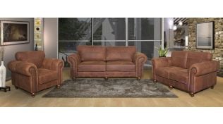Entwood 3 Piece Lounge Suite in Full Leather